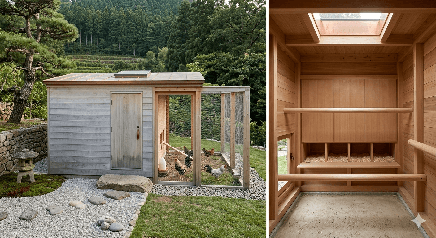 Japanese-inspired minimalist chicken coop