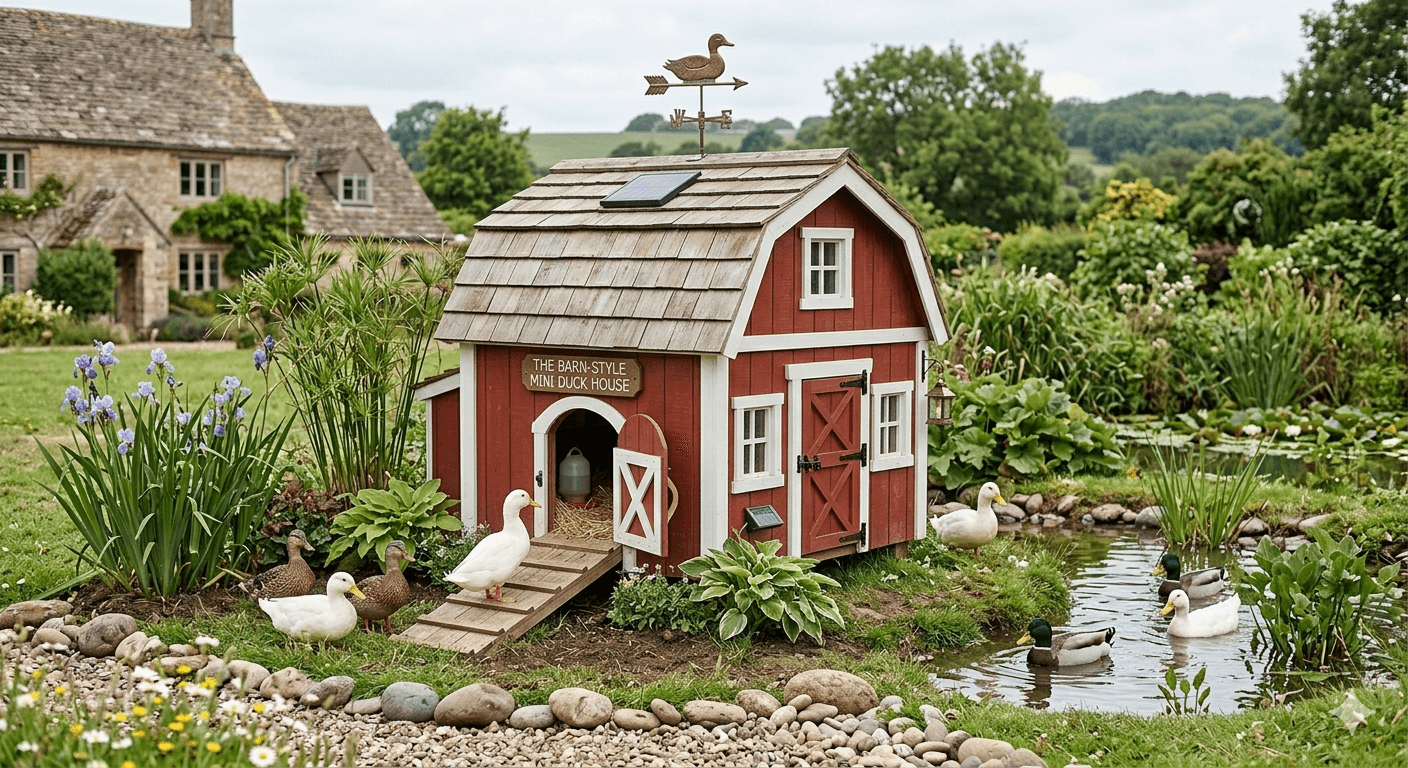 Weatherproof duck house built with inspected reclaimed wood