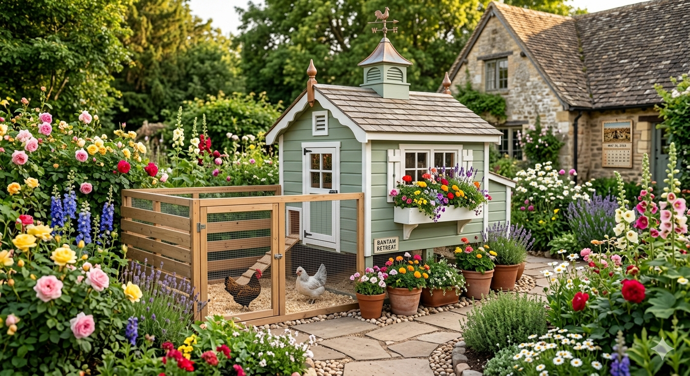 Decorative predator-resistant backyard chicken coop