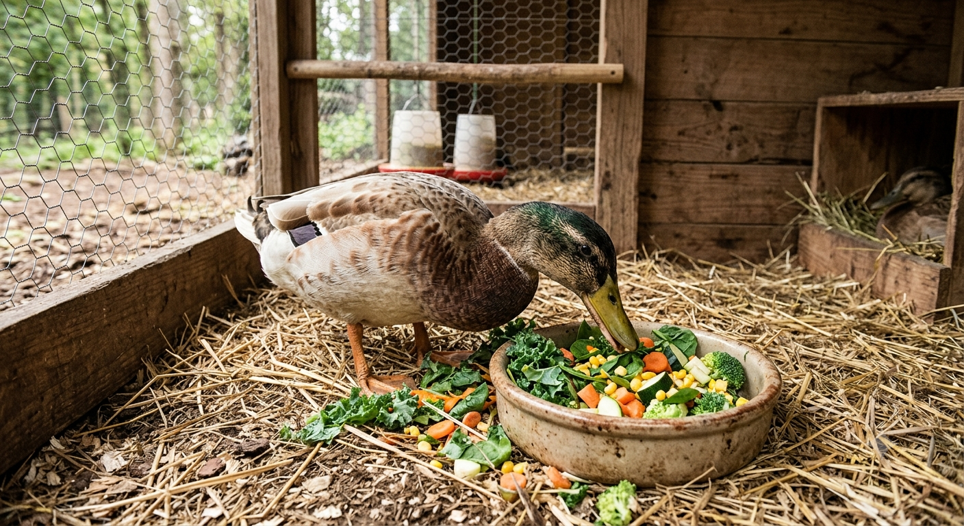 Vegetables for backyard ducks