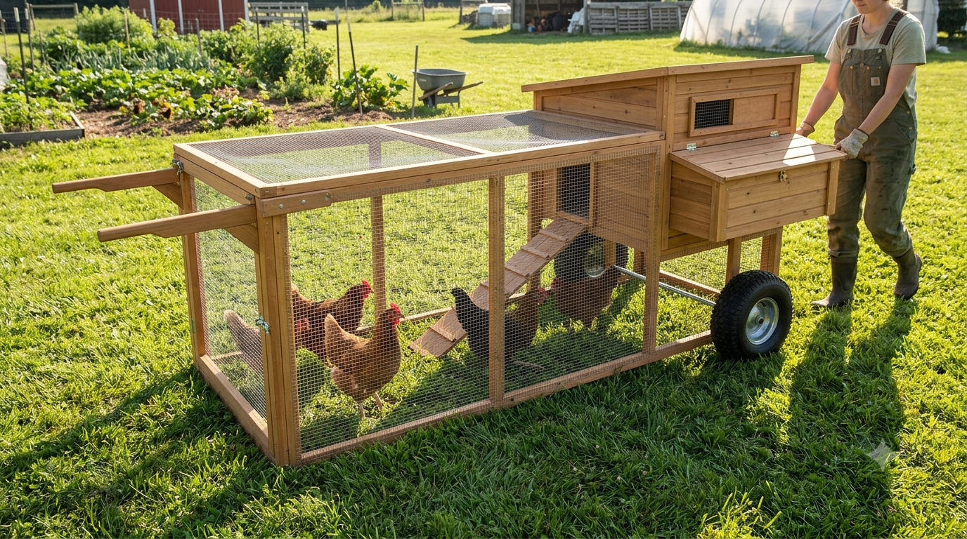 Plan 5: The Chicken Tractor (Mobile Run + Coop Combined)