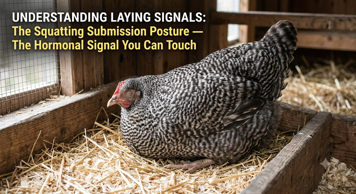 Squatting Submission Posture for backyard chickens
